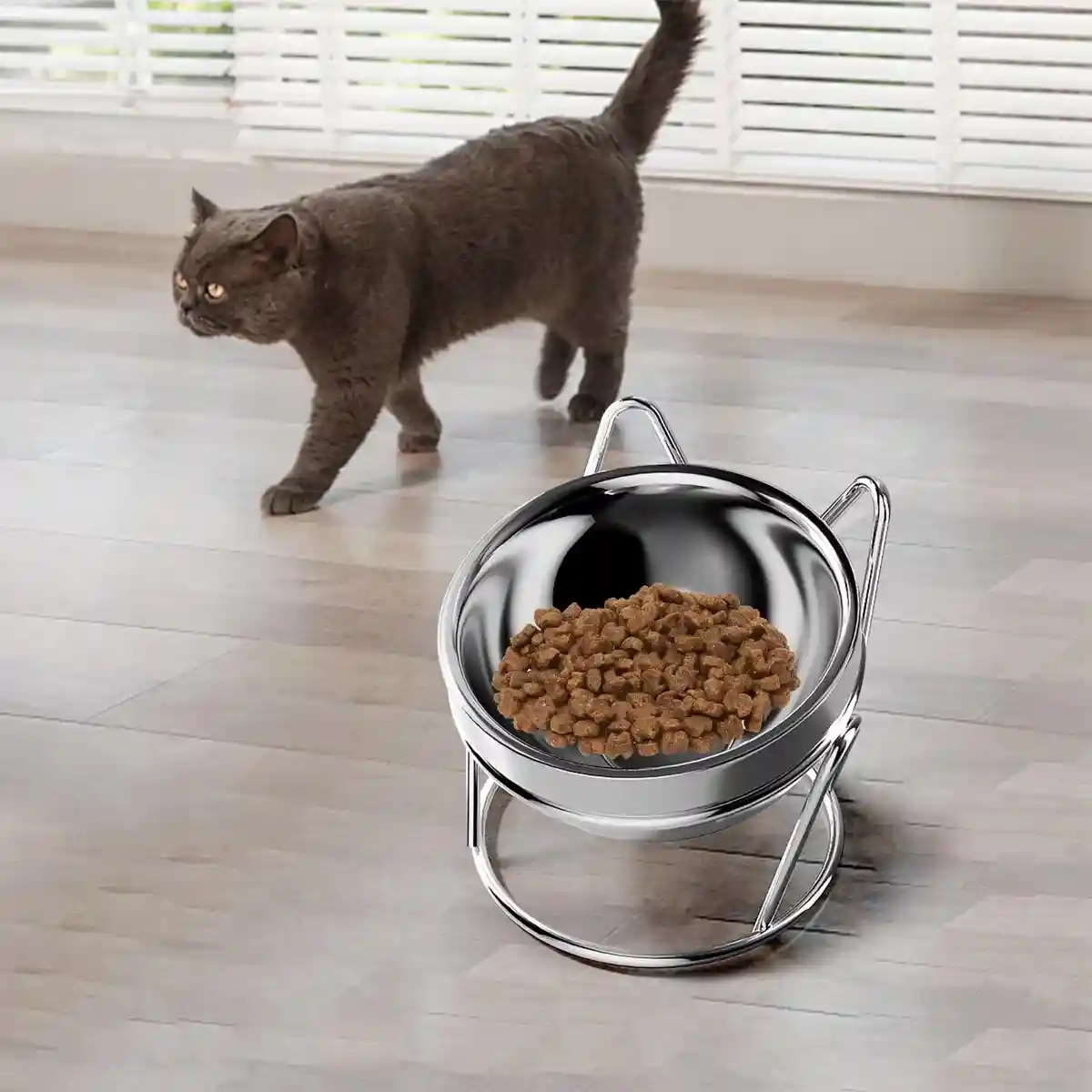Elevated Stainless Steel Cat Bowl