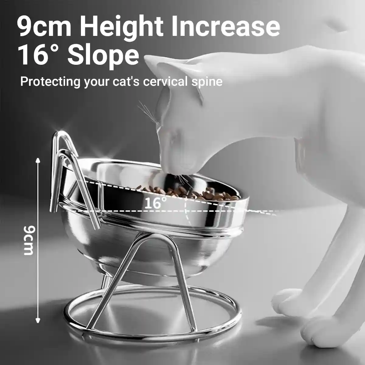 Elevated Stainless Steel Cat Bowl - Image 4