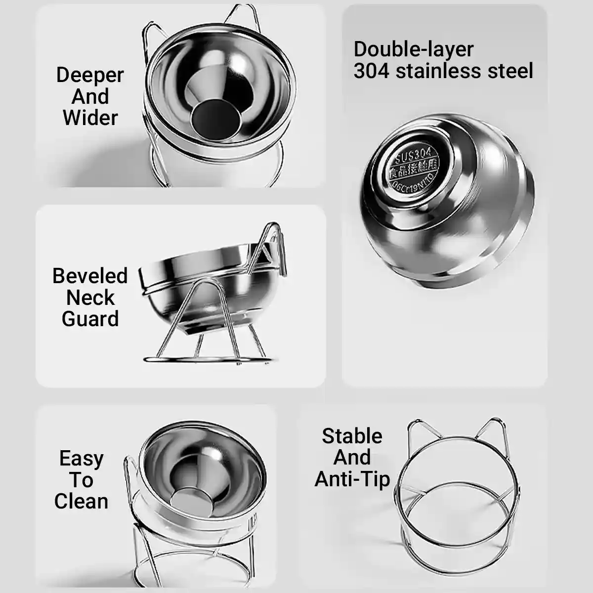 Elevated Stainless Steel Cat Bowl - Image 6