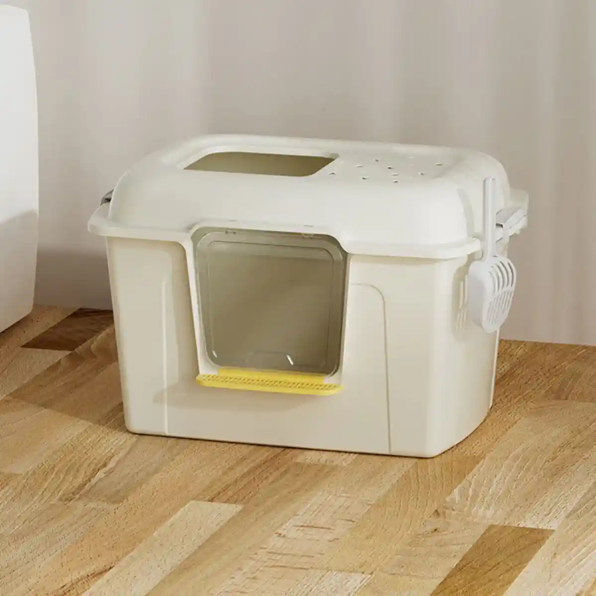 Spacious Enclosed Cat Litter Box With Dual Entry & Scoop - Image 12