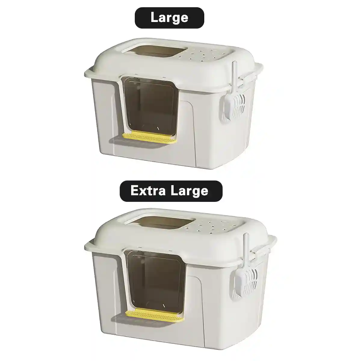 Spacious Enclosed Cat Litter Box With Dual Entry & Scoop - Image 13