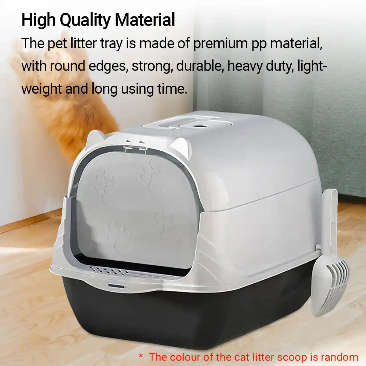Oversized Enclosed Cat Litter Box with Flip Lid and Swing Doors - Image 10