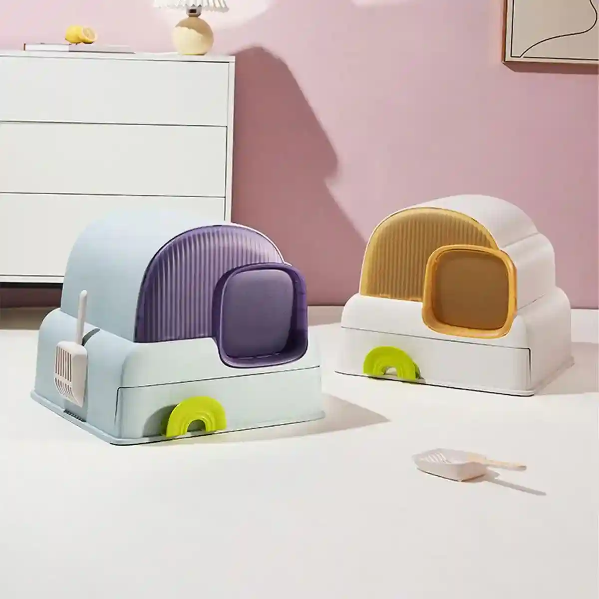 Foldable Cloud-Style Cat Toilet with Enclosed Cat Litter Box Design - Image 9