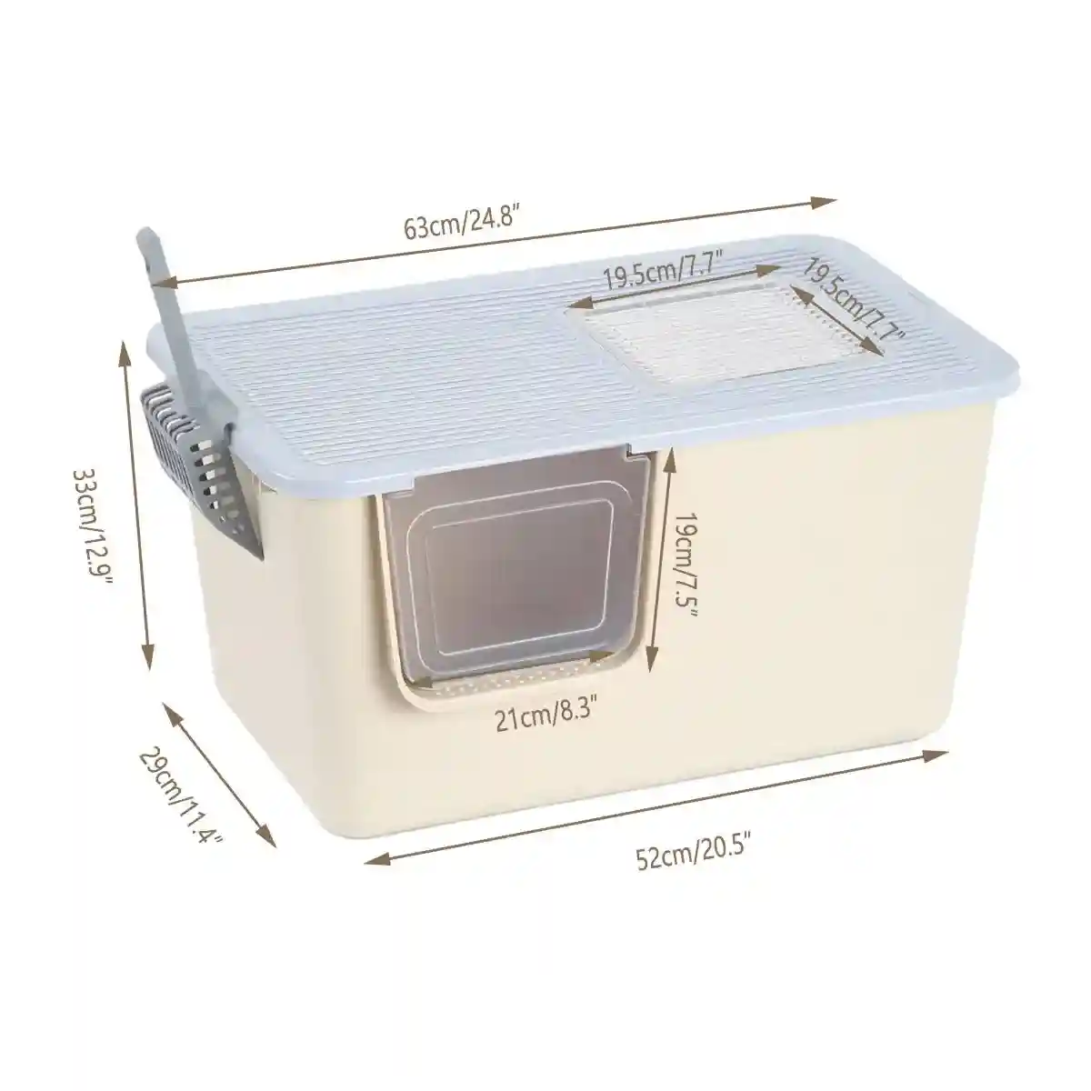 Enclosed Cat Litter Box with Top Entry and Scoop Holder - Image 7