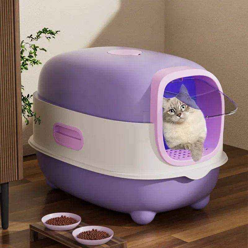 Large Enclosed Cat Litter Box Odor-Free with UV Sterilization & Flip Cover - Image 3