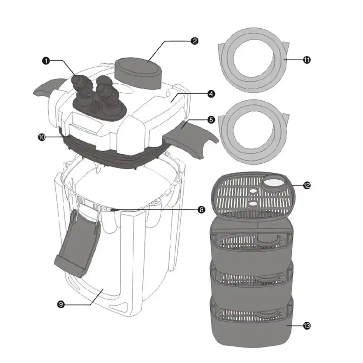External Aquarium Filter Canister 24W 3-Layer High-Flow 1000L/h System - Image 6