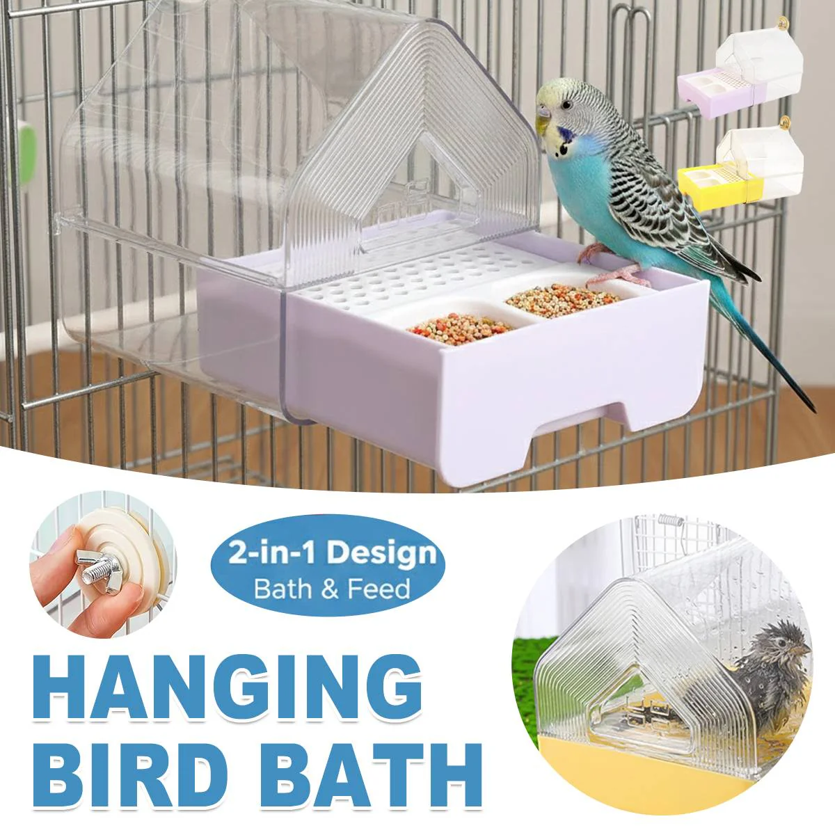 External Bird Bath Box Cage Mount