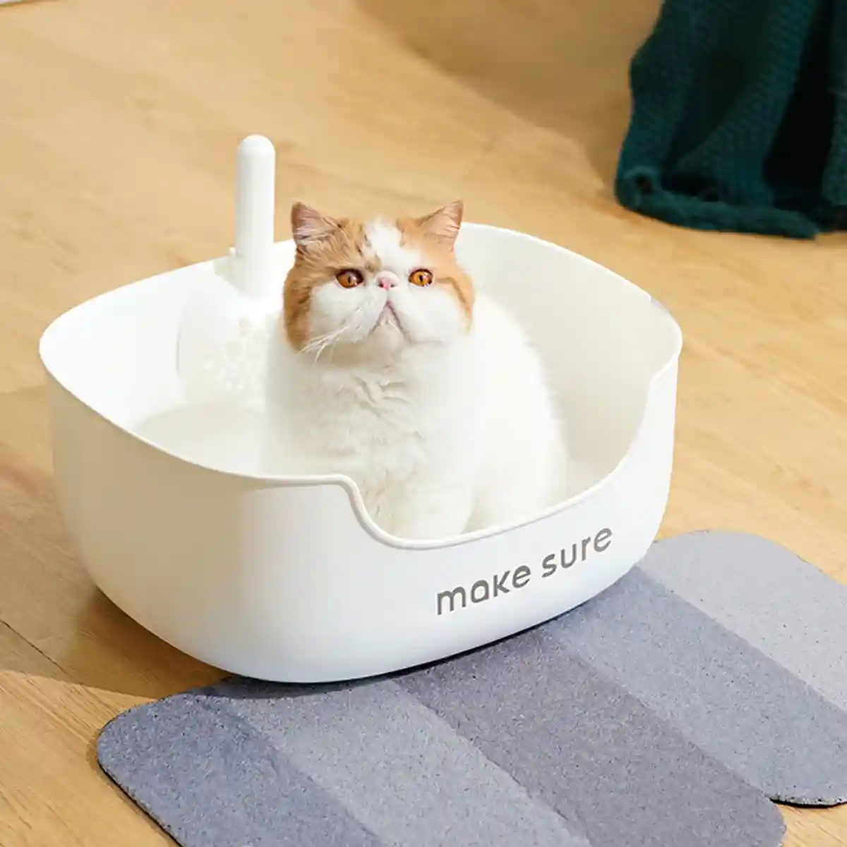 MAKESURE Extra Large Open Cat Litter Box with Scoop and Litter Mat - Image 13