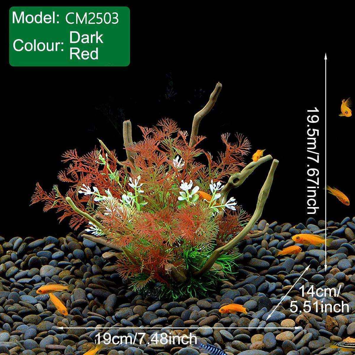 Faux Aquarium Plants Rock Decoration with Simulated Wood & Water Grass - Image 21