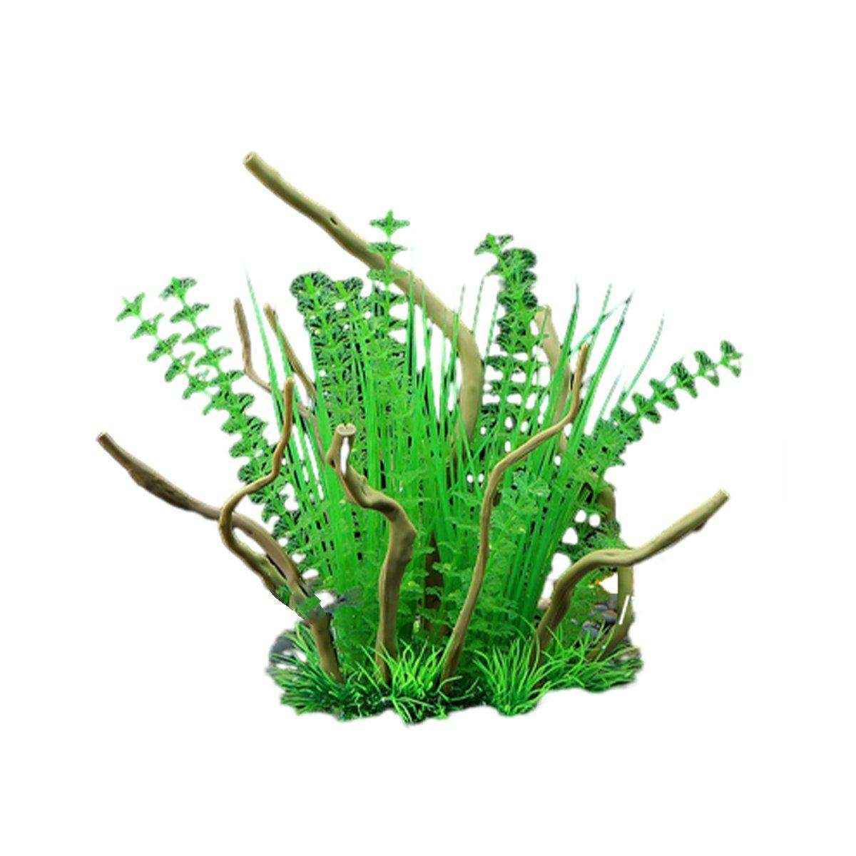 Faux Aquarium Plants Rock Decoration with Simulated Wood & Water Grass - Image 29