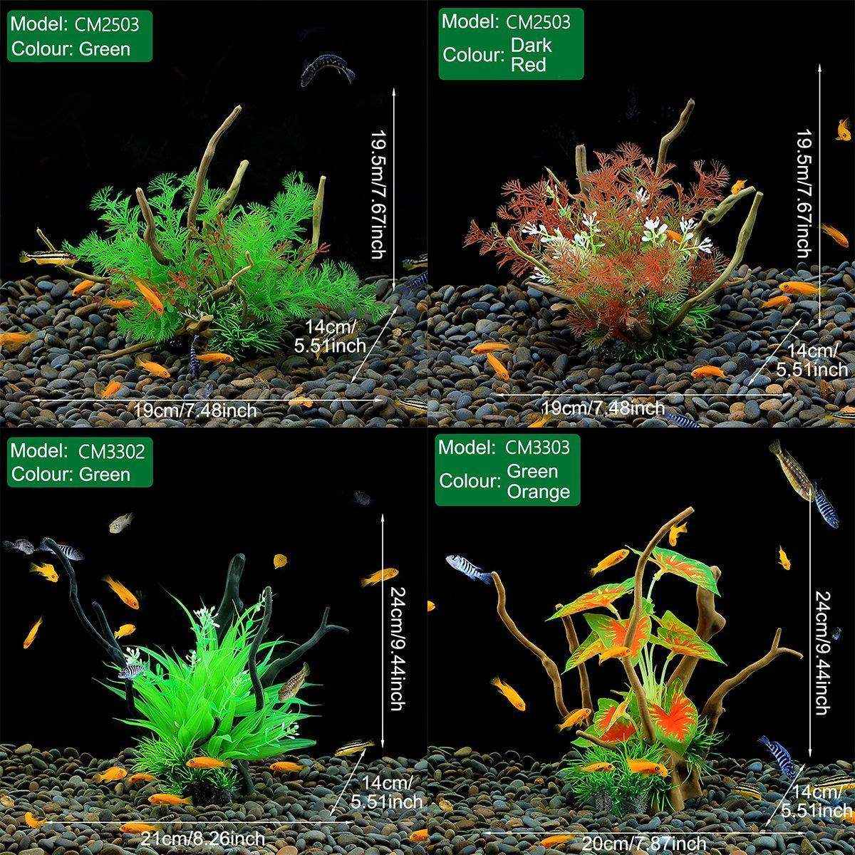 Faux Aquarium Plants Rock Decoration with Simulated Wood & Water Grass - Image 7