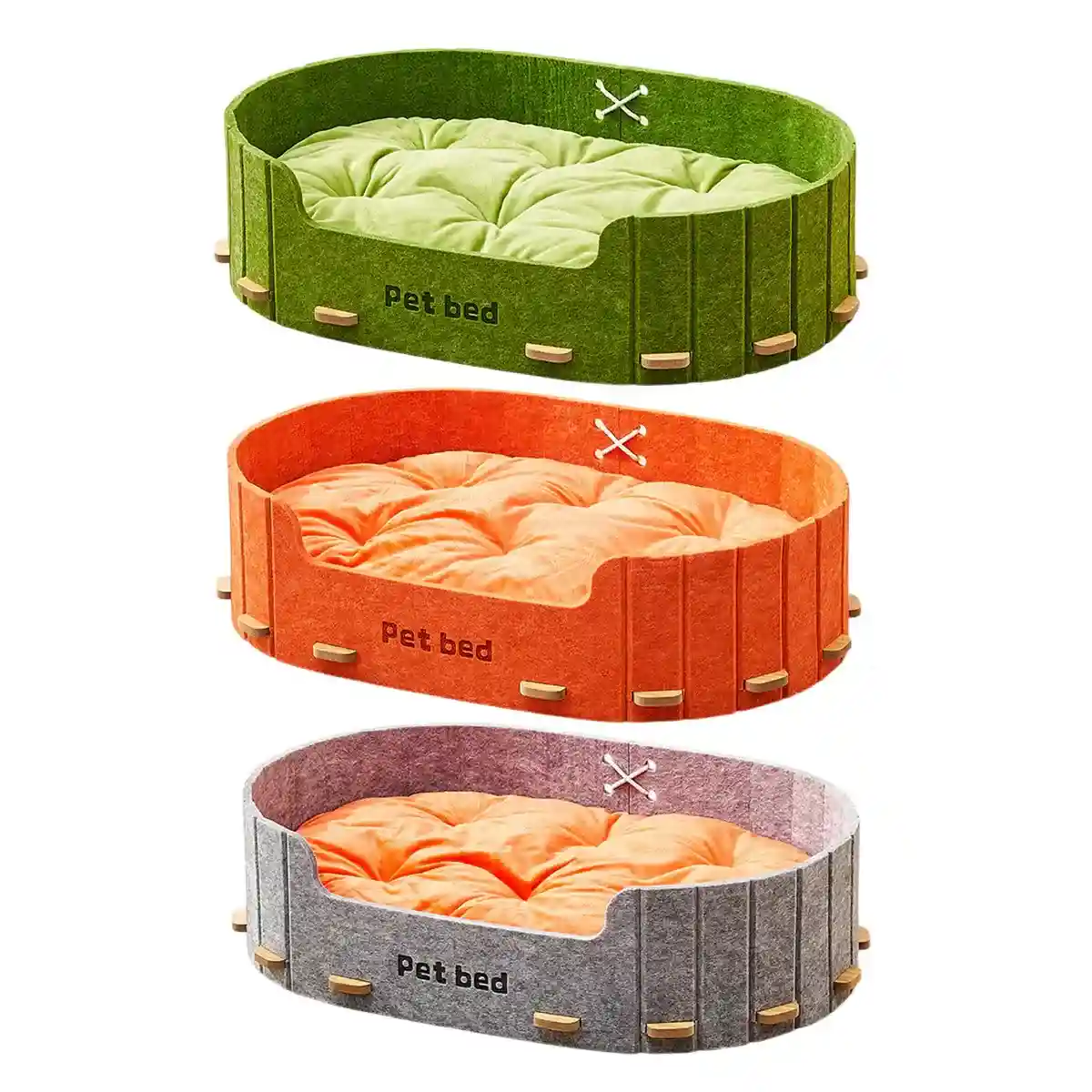 Modern Felt Nest Cat Bed with Reversible Cushion for Indoor Use - Image 2