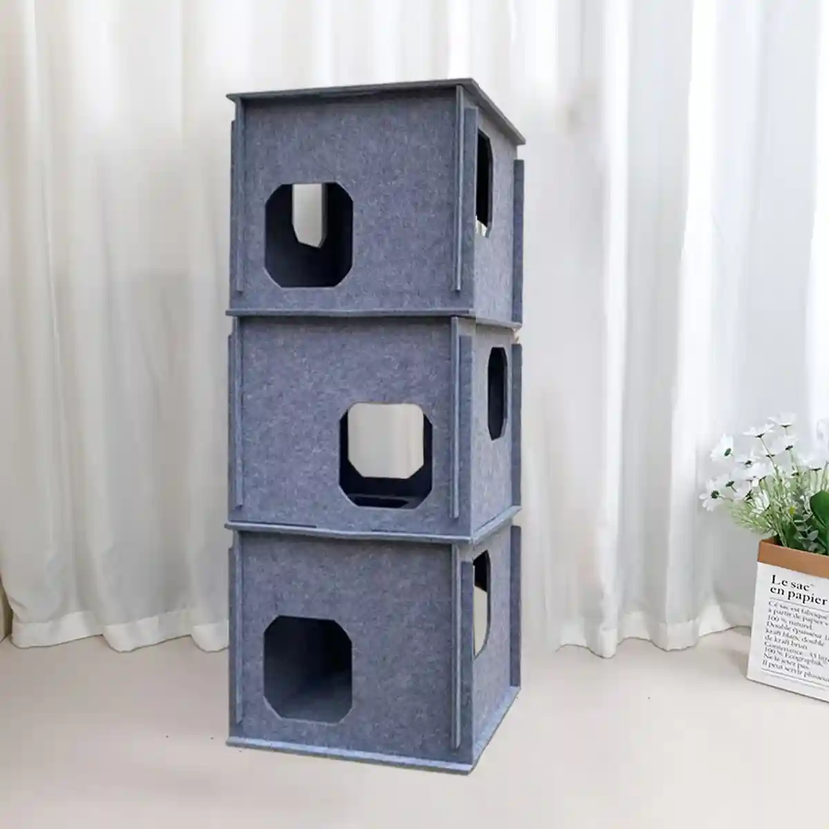 Felt Cat Bed Stacking Game Tower - Image 10