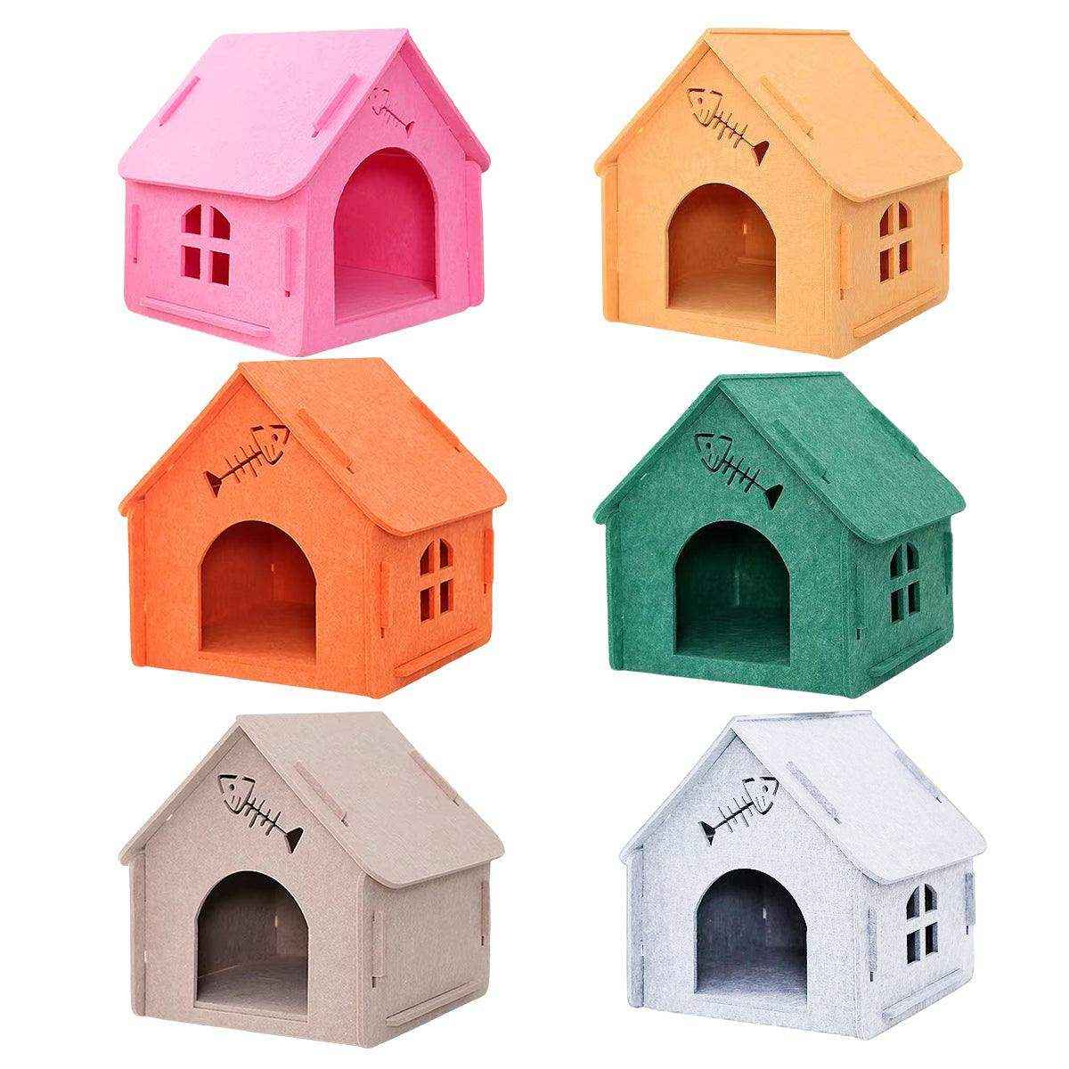 Cat Nest Eco-friendly Universal Removable Semi-enclosed Felt Cat House - Image 4