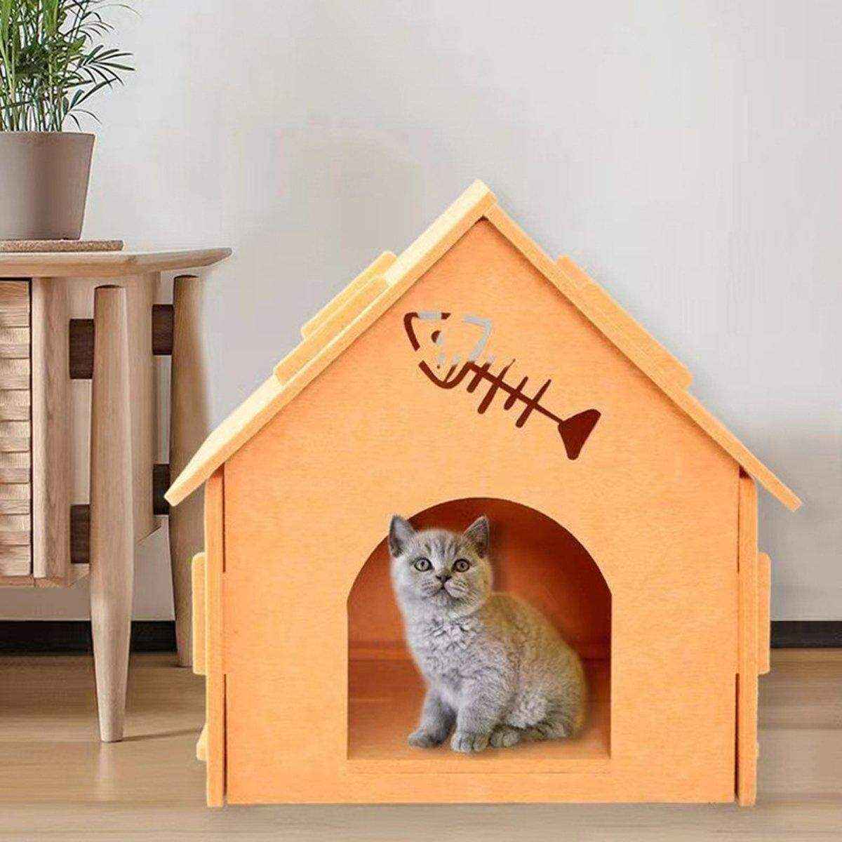 Cat Nest Eco-friendly Universal Removable Semi-enclosed Felt Cat House - Image 9
