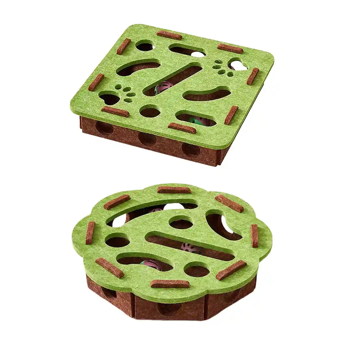 Felt Cat Puzzle Toy Maze Box 30cm Enrichment Game - Image 2