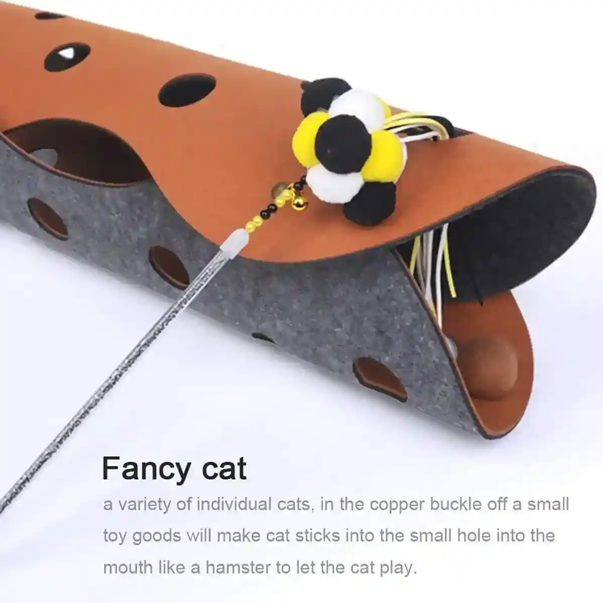 Felt Cat Tunnel Toy Indoor Play Tunnel for Cats and Kittens - Image 11
