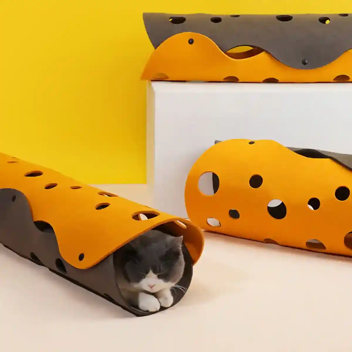 Felt Cat Tunnel Toy Indoor Play Tunnel for Cats and Kittens - Image 12