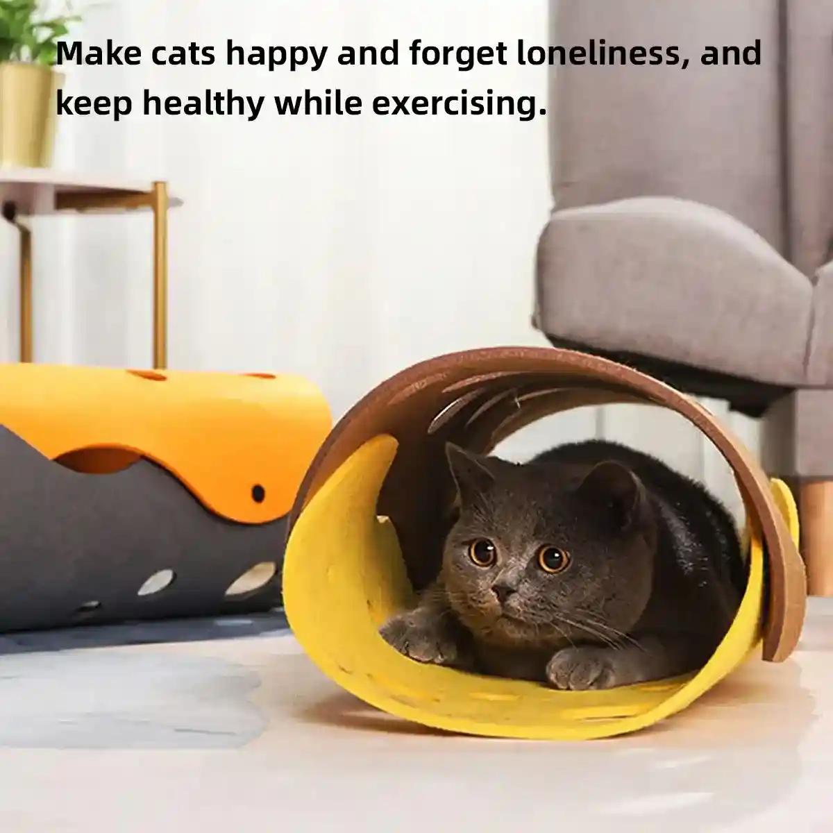 Felt Cat Tunnel Toy Indoor Play Tunnel for Cats and Kittens - Image 9