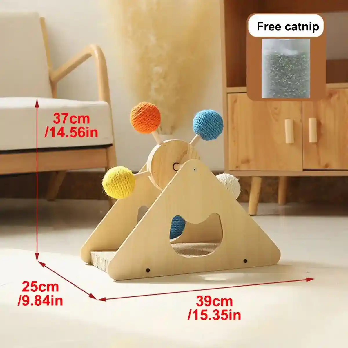 Ferris Wheel Cat Scratching Board With Sisal Balls for Play and Exercise - Image 6
