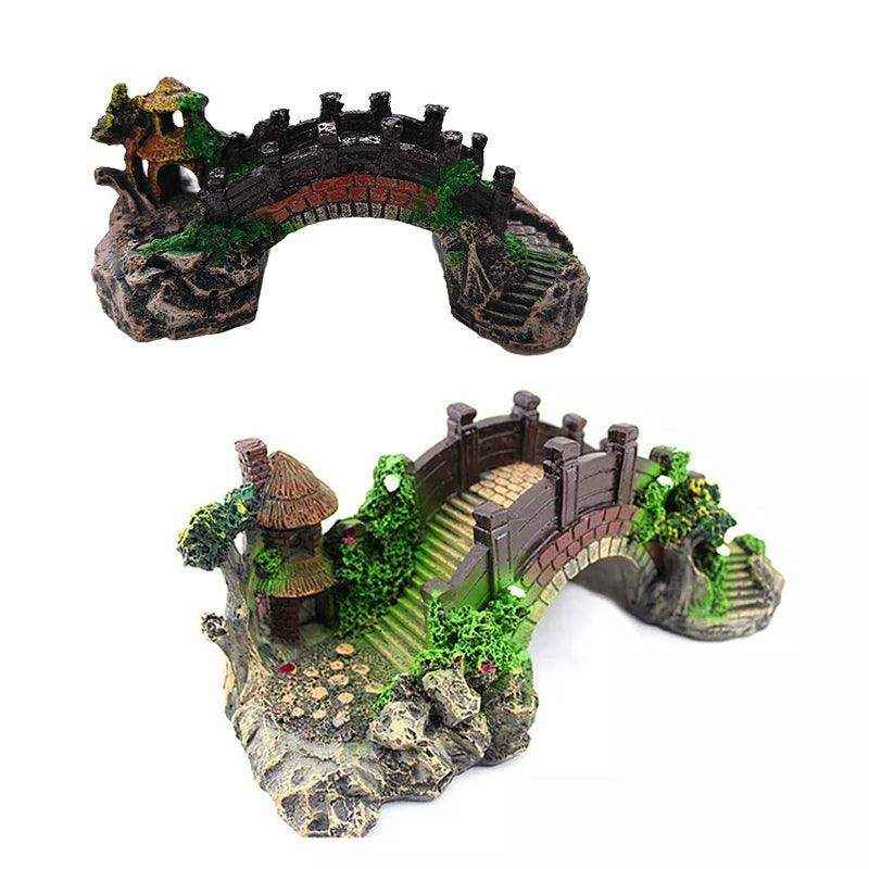Fish Aquarium Rocks Bridge Decoration Realistic Resin Ornament - Image 14