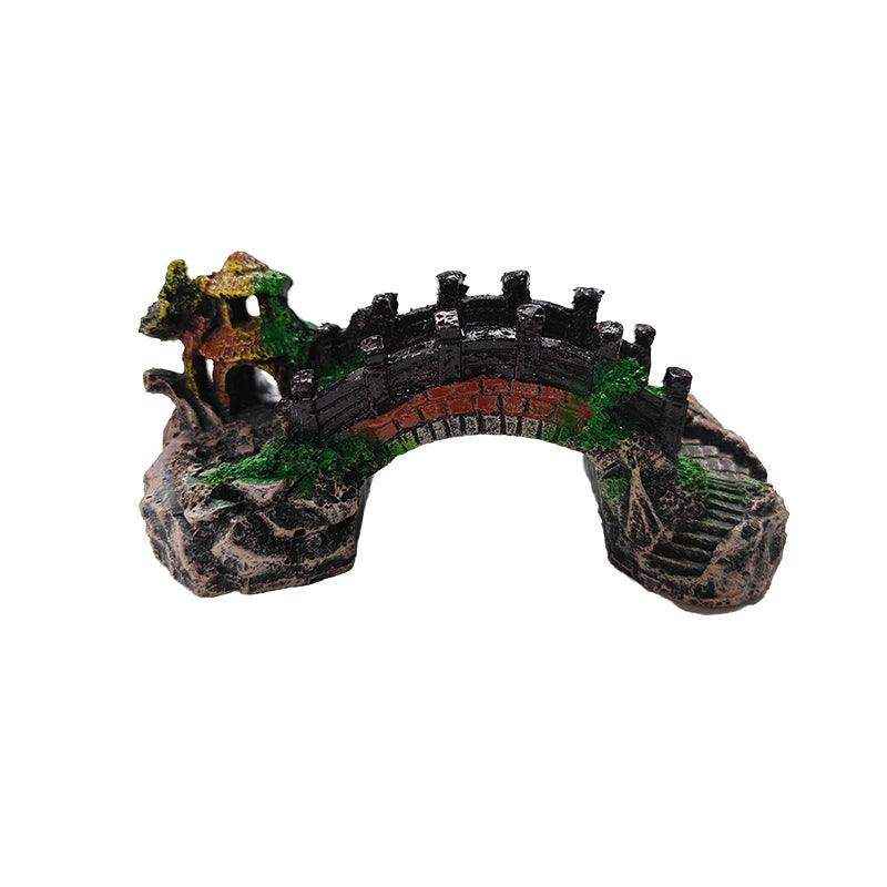 Fish Aquarium Rocks Bridge Decoration Realistic Resin Ornament - Image 15