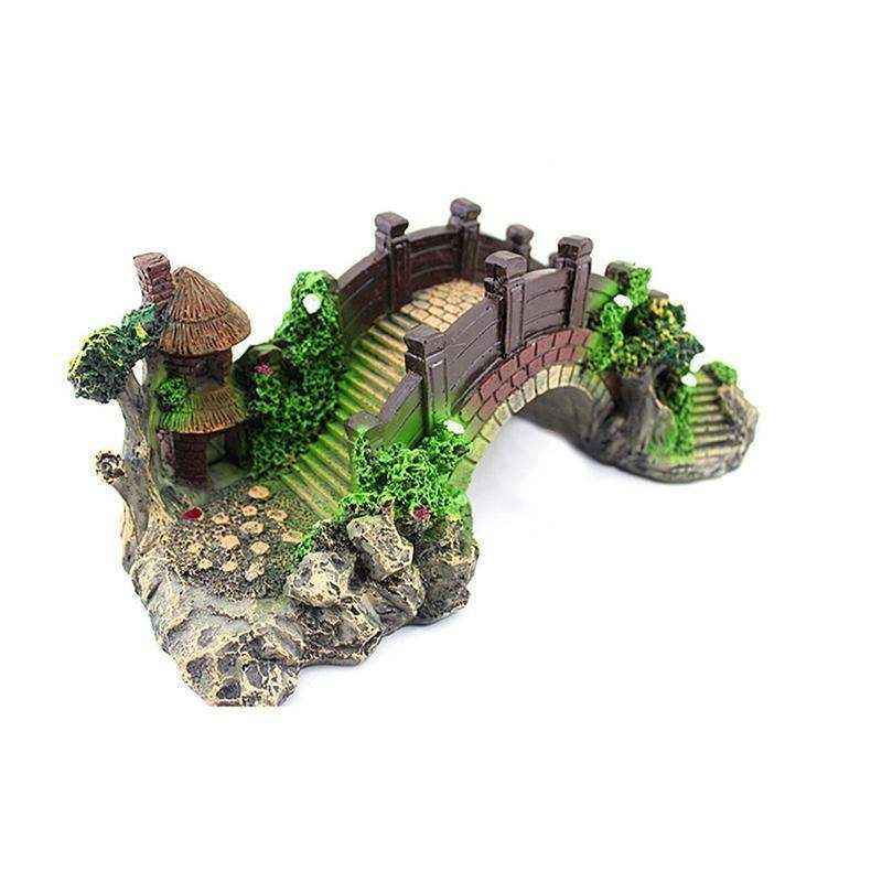 Fish Aquarium Rocks Bridge Decoration Realistic Resin Ornament - Image 3