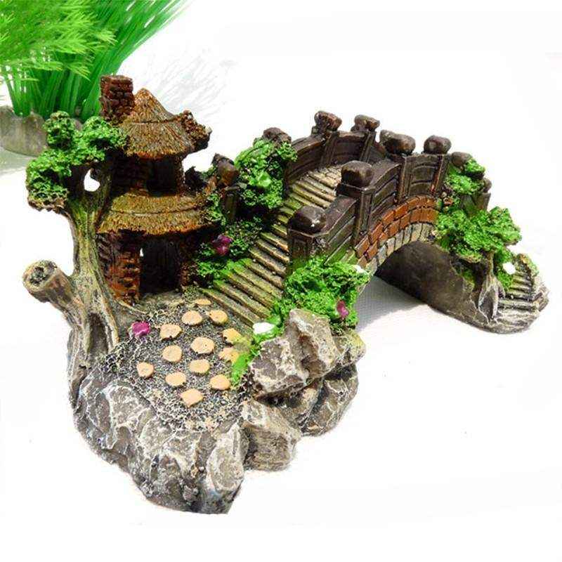 Fish Aquarium Rocks Bridge Decoration Realistic Resin Ornament - Image 8