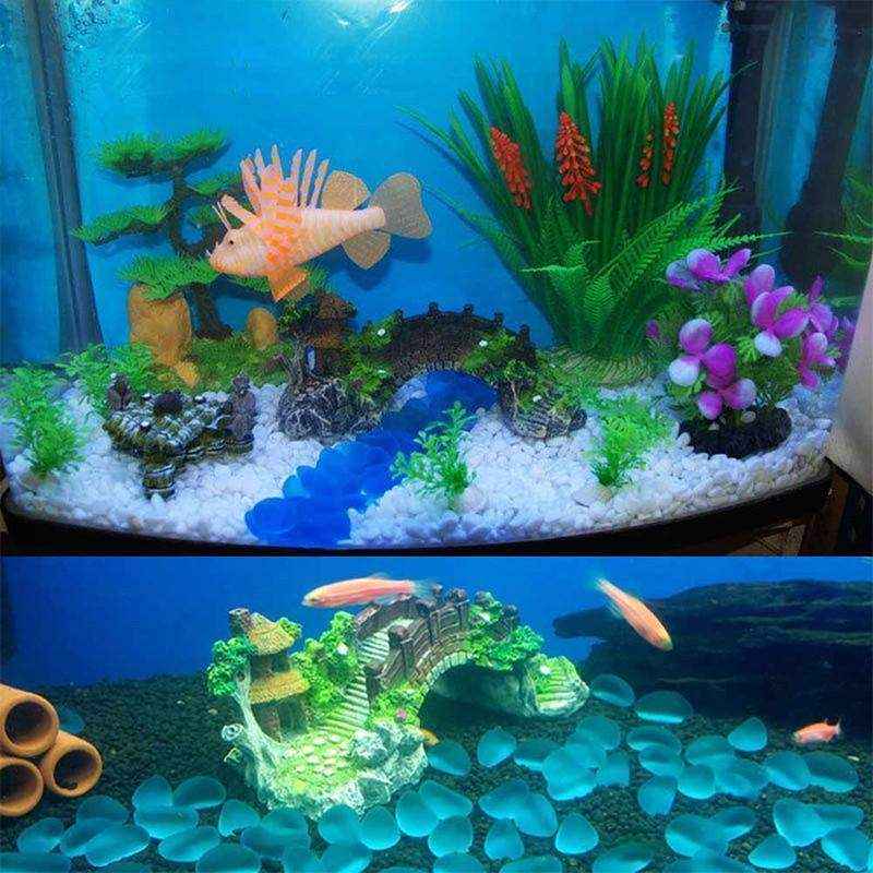 Fish Aquarium Rocks Bridge Decoration Realistic Resin Ornament - Image 9
