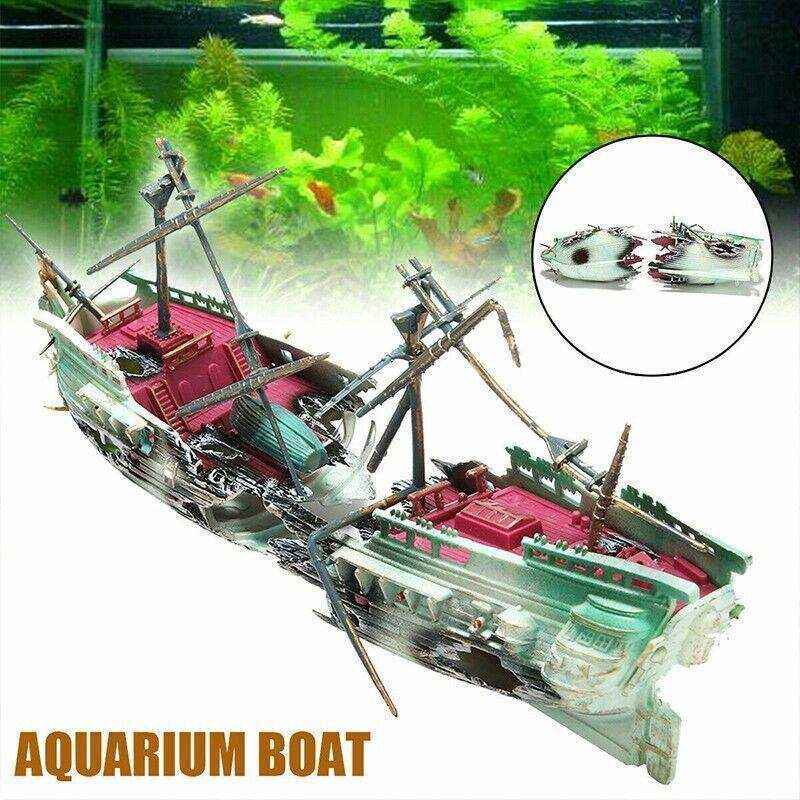 Split Wreck Ship Aquarium Decor - Image 4