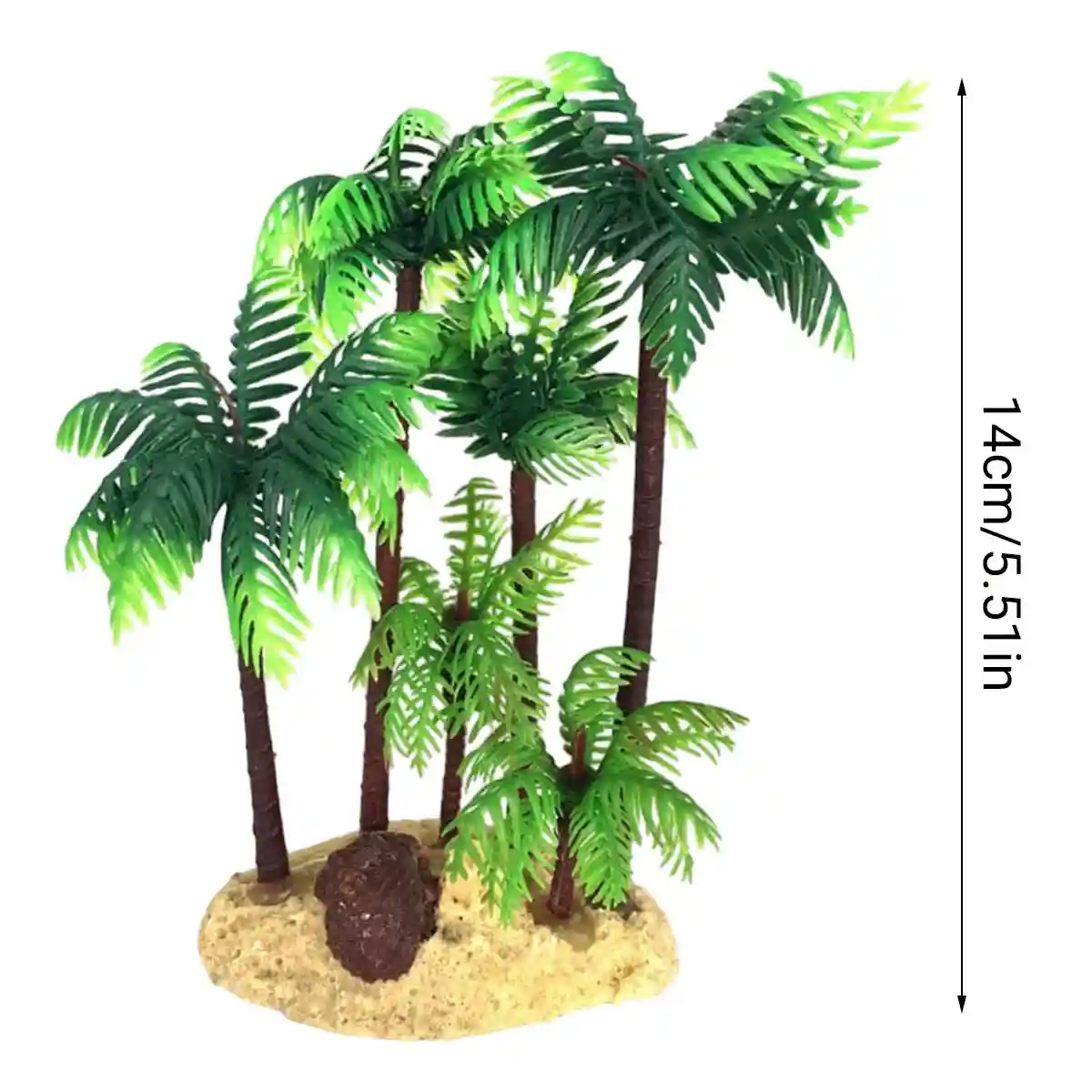 Fish Tank Plastic Coconut Tree Decoration Tropical Aquarium Ornament - Image 6
