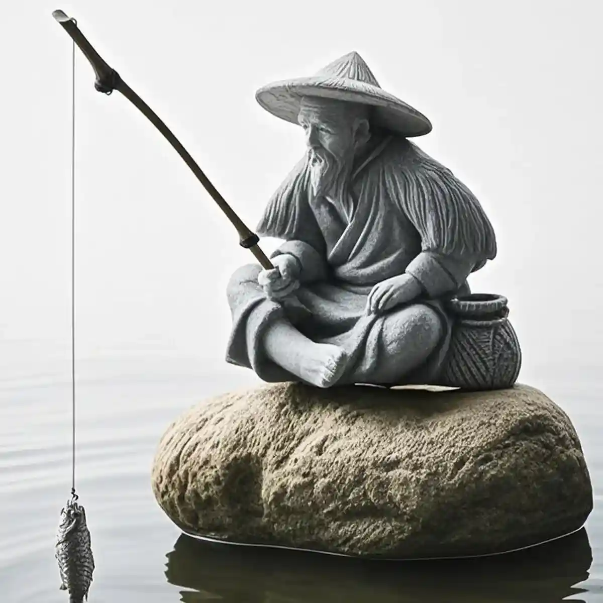 Fishing Man Ornament Aquarium & Landscape Decor - Image 6