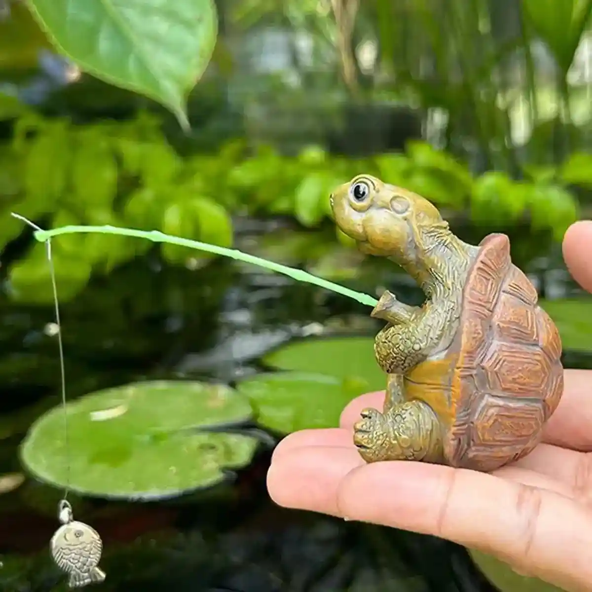 Fishing Turtle Ornament for Aquarium - Image 14