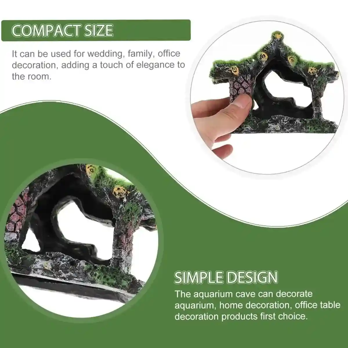 Flocking Aquarium Cave Decoration Fish Tank Hideout Ornament - Image 6