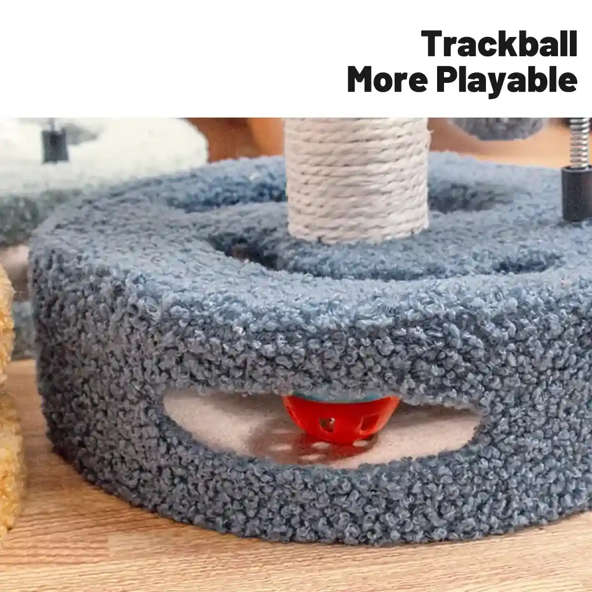 Flower Cat Climbing Frame with Trackball and Scratching Post - Image 9