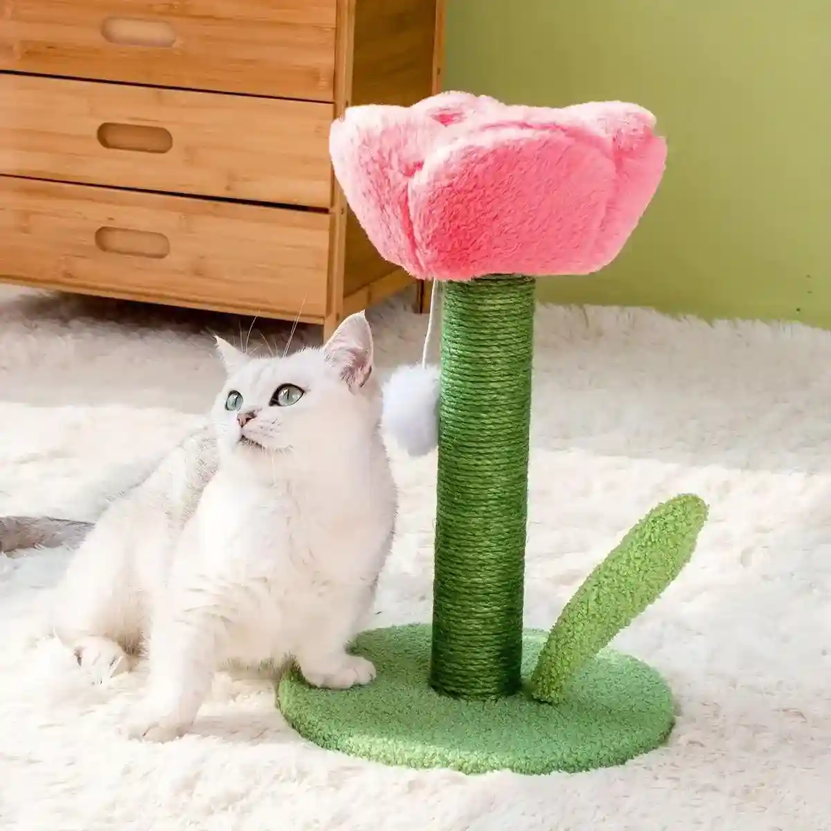Decorative Flower Cat Tree with Sisal Post and Plush Tulip Top - Image 12