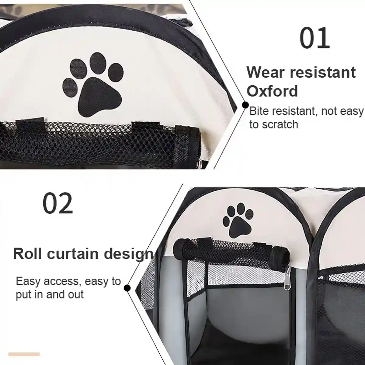Foldable 8-Panel Pet Tent Portable Pet Playpen for Cats & Small Dogs - Image 9