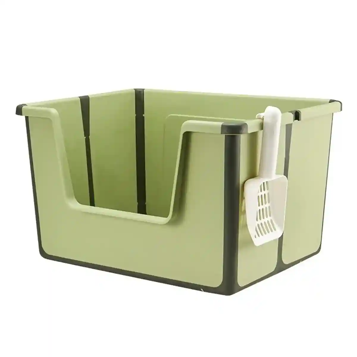 Foldable Cat Litter Box Open-Top Large Space with Scoop - Image 14