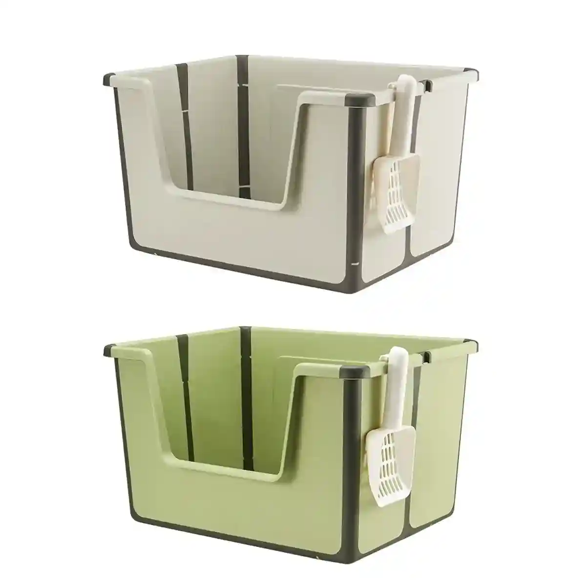 Foldable Cat Litter Box Open-Top Large Space with Scoop - Image 2