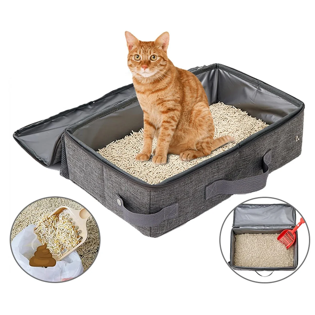 Foldable Cat Litter Box Waterproof Portable Travel Litter Tray - Image 9