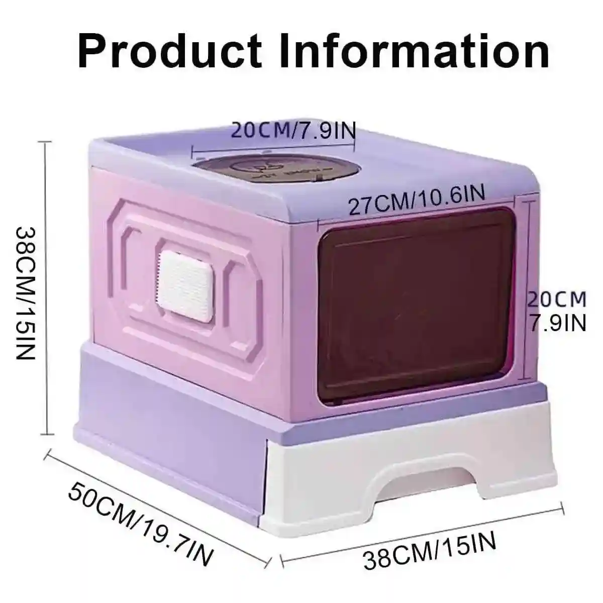 Foldable Enclosed Kitty Litter Box with Drawer for Cats - Image 11