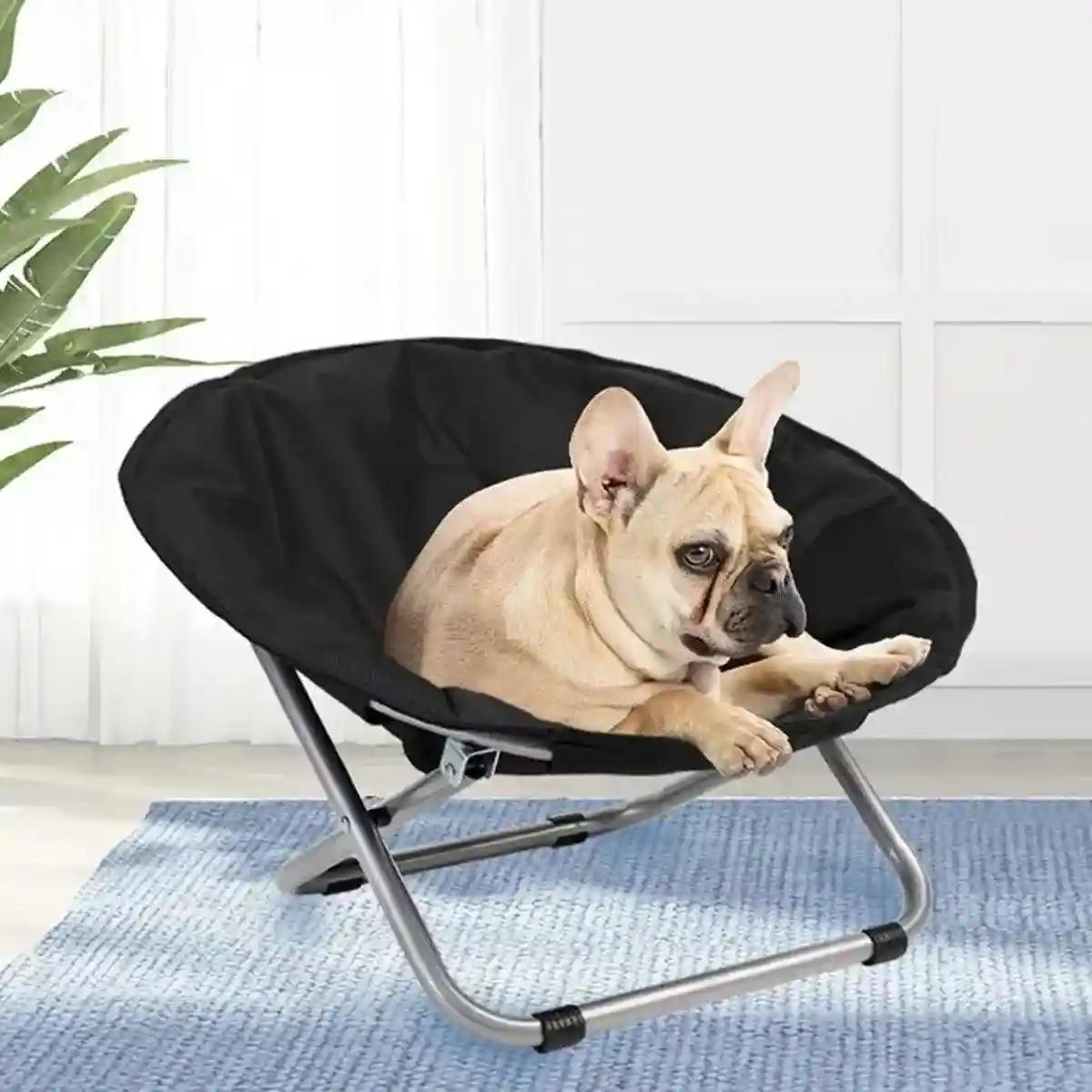 Foldable Pet Bed Portable Round Elevated Little Dog Bed Pet Moon Bed - Image 11