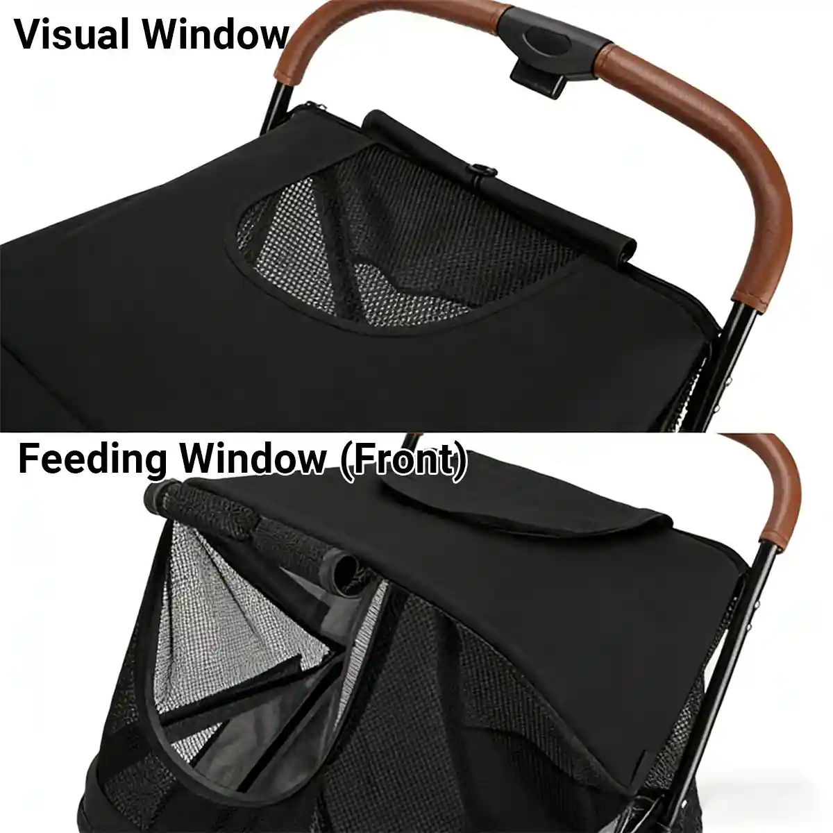 Foldable Pet Stroller with Ventilated Mesh and One-Click Folding - Image 6