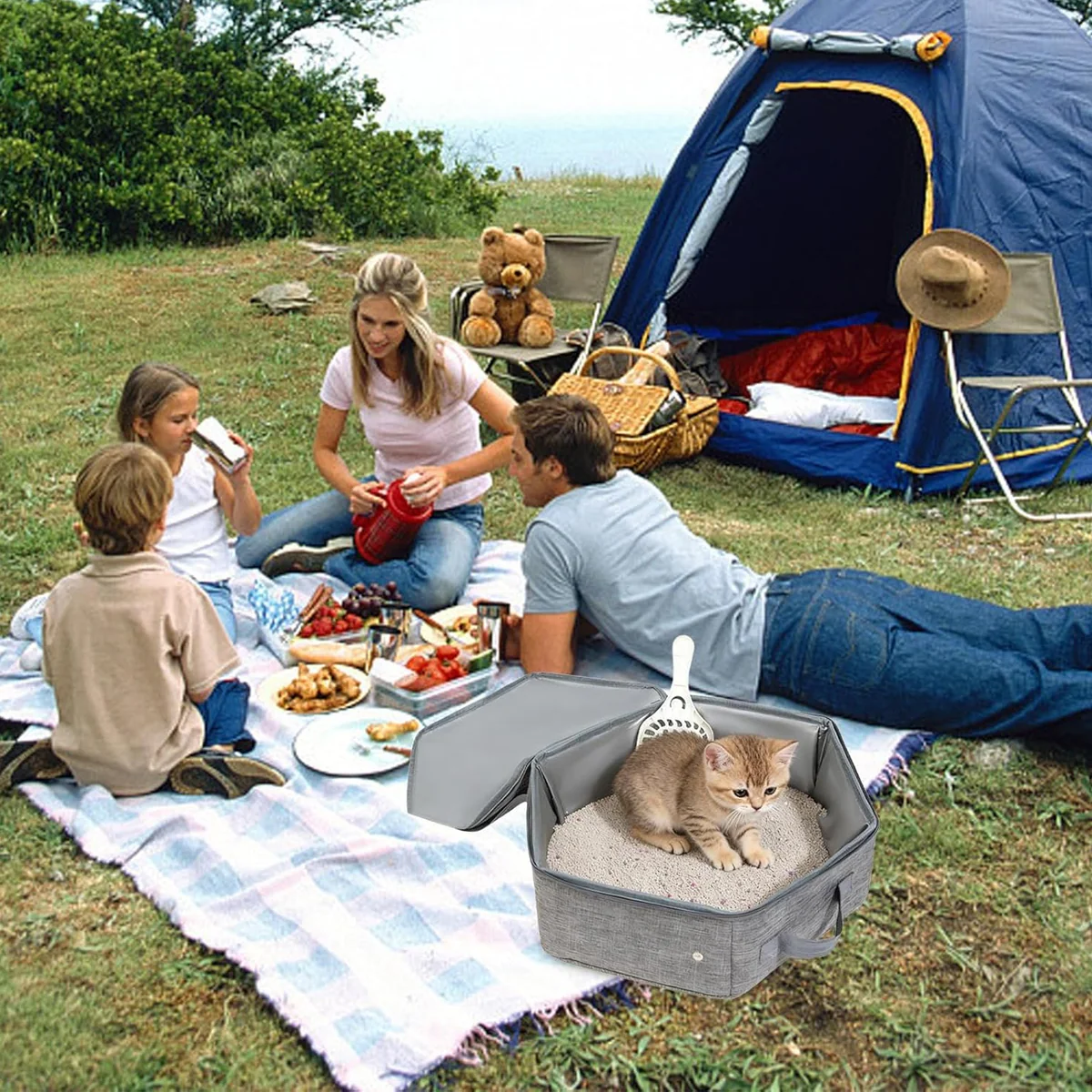 Foldable Portable Pet Litter Box Lightweight Collapsible for Travel Outdoor Use - Image 5
