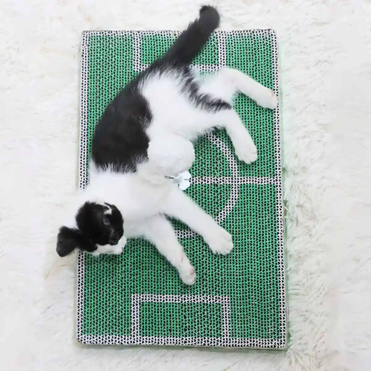 Football Field Cat Scratching Board Interactive Corrugated Scratch Pad with Toy Ball - Image 13