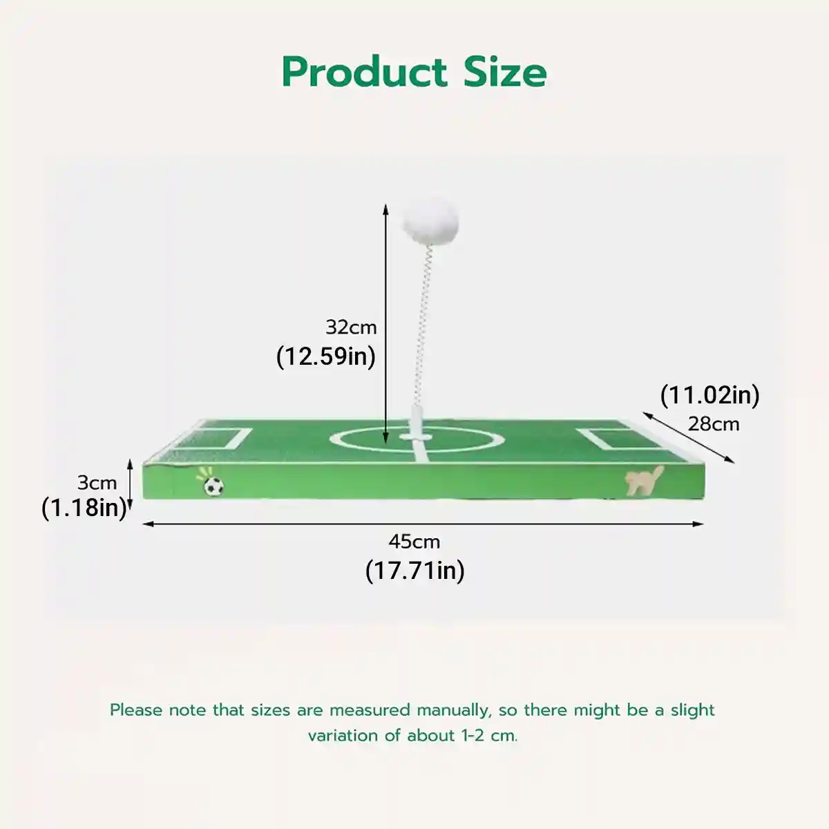 Football Field Cat Scratching Board Interactive Corrugated Scratch Pad with Toy Ball - Image 7