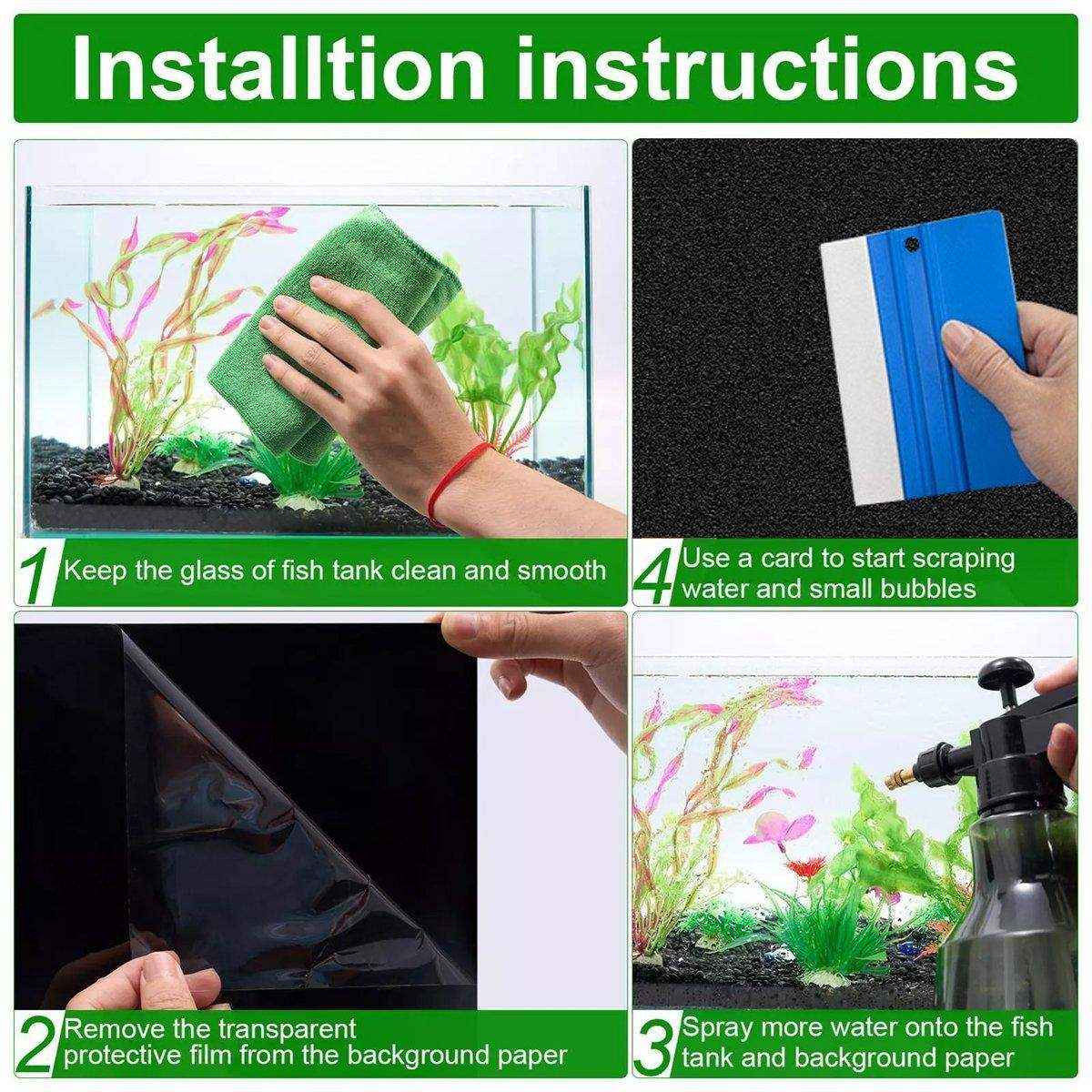 10PCS Black Aquarium Background Sticker Waterproof Fish Tank Film - Image 11