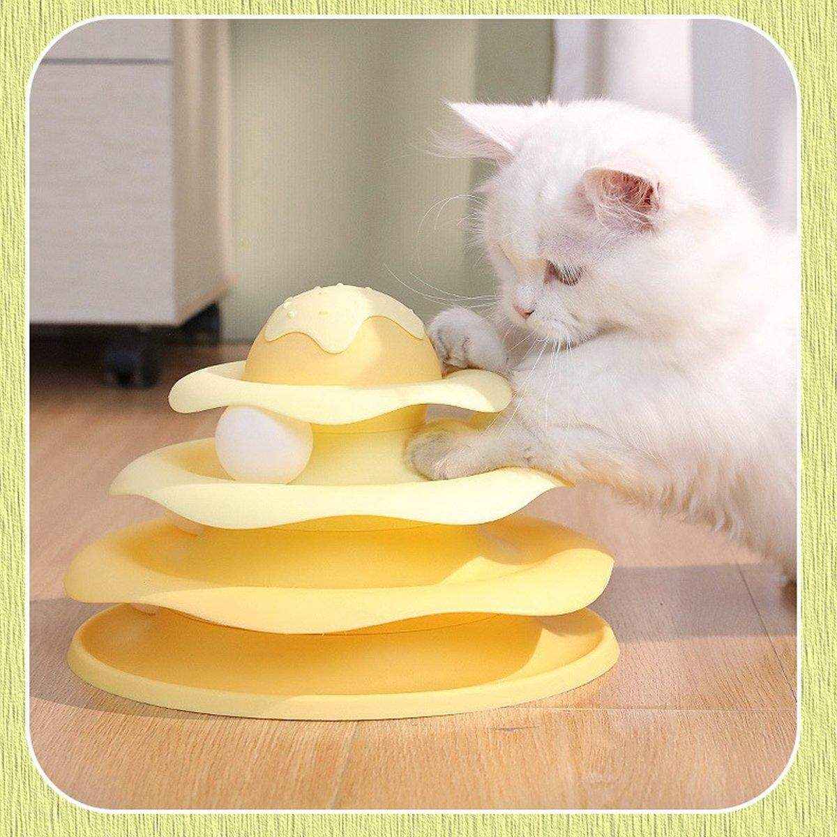 Funny Cat Toy Pet Toys Plastic Tower Interactive Track Ball Playing Game 3 Level - Image 10