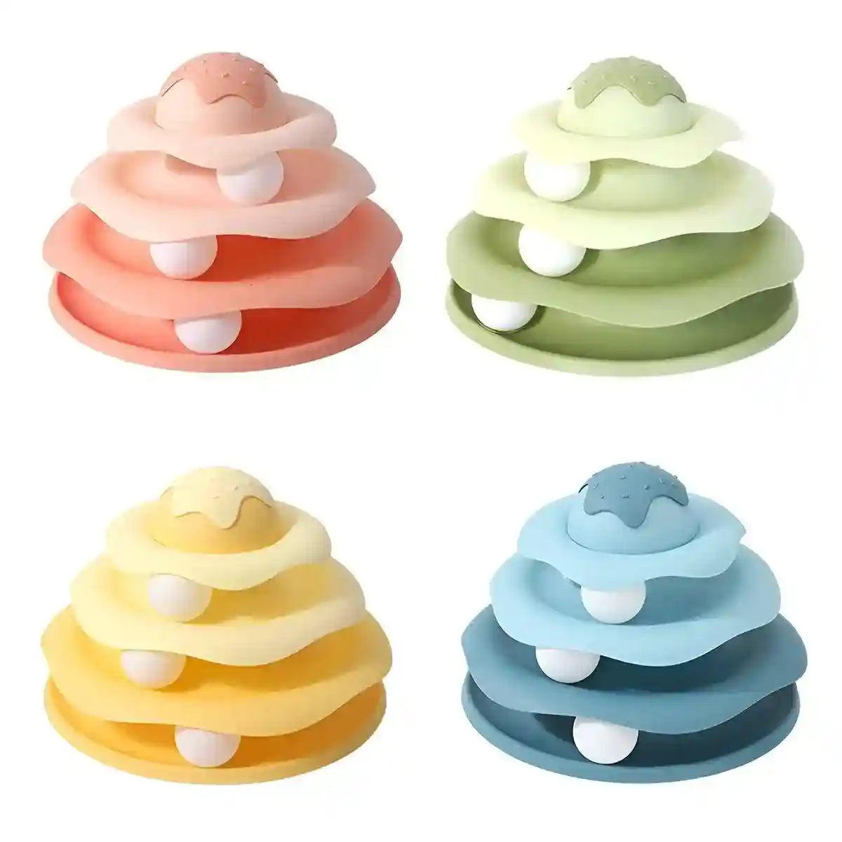 Funny Cat Toy Pet Toys Plastic Tower Interactive Track Ball Playing Game 3 Level - Image 3