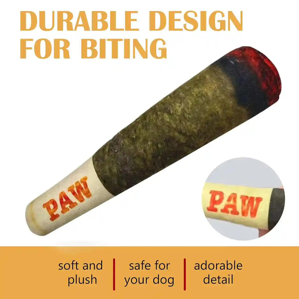 Funny Cigarette Dog Squeaky Toy Plush Chew Toy - Image 9